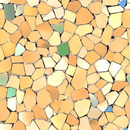 Mosaic PBR Texture Featuring Warm Ceramic Chips with Glossy Finish seamless Mosaic PBR texture