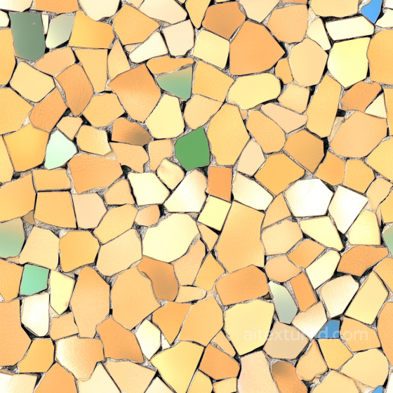 Mosaic PBR Texture Featuring Warm Ceramic Chips with Glossy Finish Mosaic texture preview
