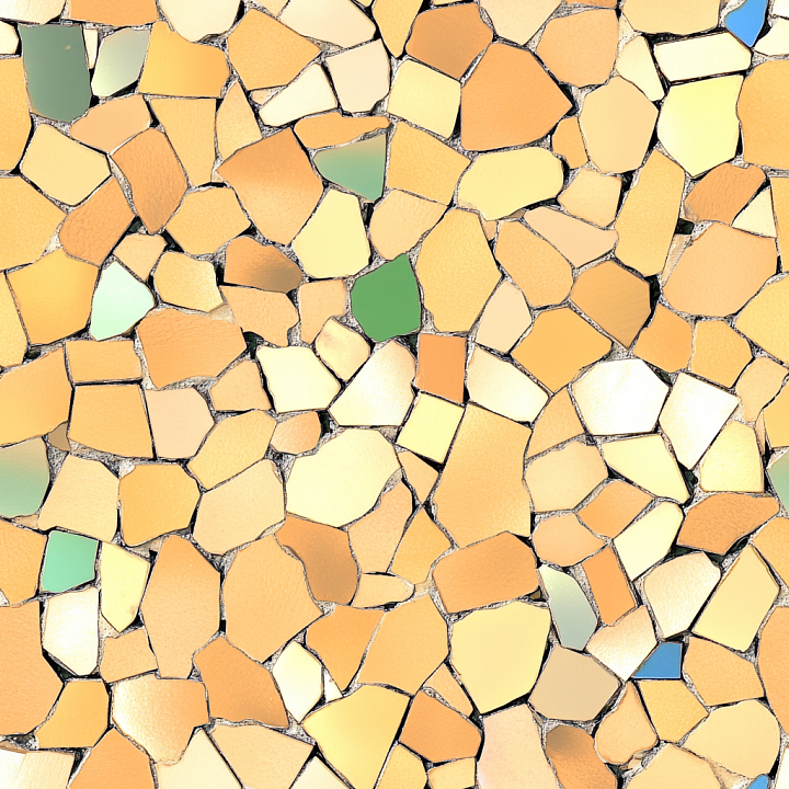 Mosaic Featuring Warm Ceramic Chips with Glossy Finish seamless PBR texture preview