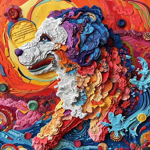 Seamless 3D PBR Texture of Curly Coated Retriever Artistic Fur Pattern