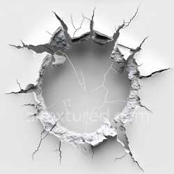 seamless Seamless 3D PBR cracked wall hole texture with detailed fractures and rough edges texture 8k free download PBR