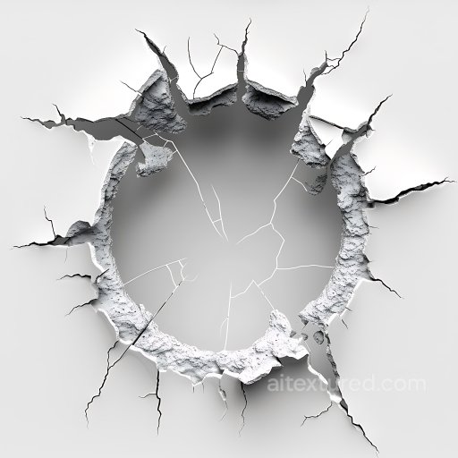 Cracked Wall Hole Texture With Detailed Fractures And Rough Edges seamless Cracked & Holes PBR texture