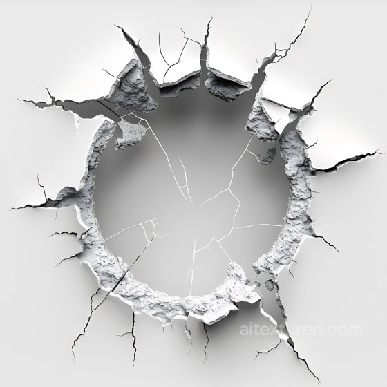 Cracked Wall Hole Texture With Detailed Fractures And Rough Edges Cracked & Holes texture preview