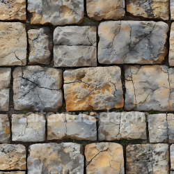 seamless Seamless 3D Weathered Stone Wall PBR Texture with Cracks and Earthy Tones texture 8k free download PBR