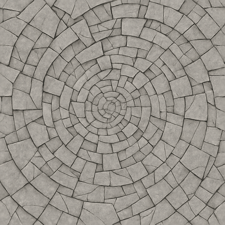 Fractured Fragmented Shattered Woven Interlaced Concentric Spiral Tesse… seamless PBR texture preview