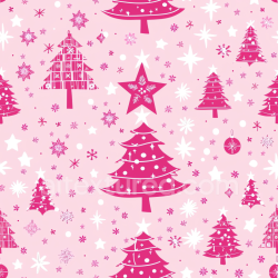 seamless Seamless 3D PBR Texture of Pink Christmas Trees & Stars Digital Paper texture 8k free download PBR