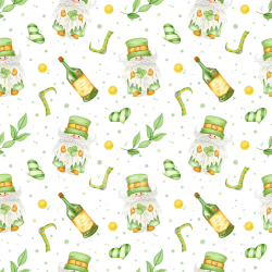 seamless Seamless 3D PBR Texture Featuring St Patrick Cartoon Gnomes and Themed Elements texture 8k free download PBR