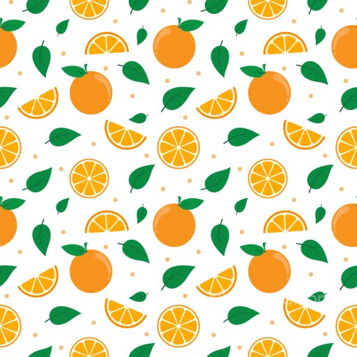 Pattern PBR Texture Featuring Vibrant Orange Fruit and Green Leaf Motifs seamless Pattern Bundle PBR texture