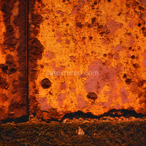 Seamless 3D Rusty Metal PBR Texture Featuring Deep Cracks and Corroded Surface
