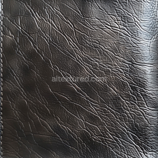Seamless 3D PBR Texture of Distressed Black Leather with Fine Wrinkles