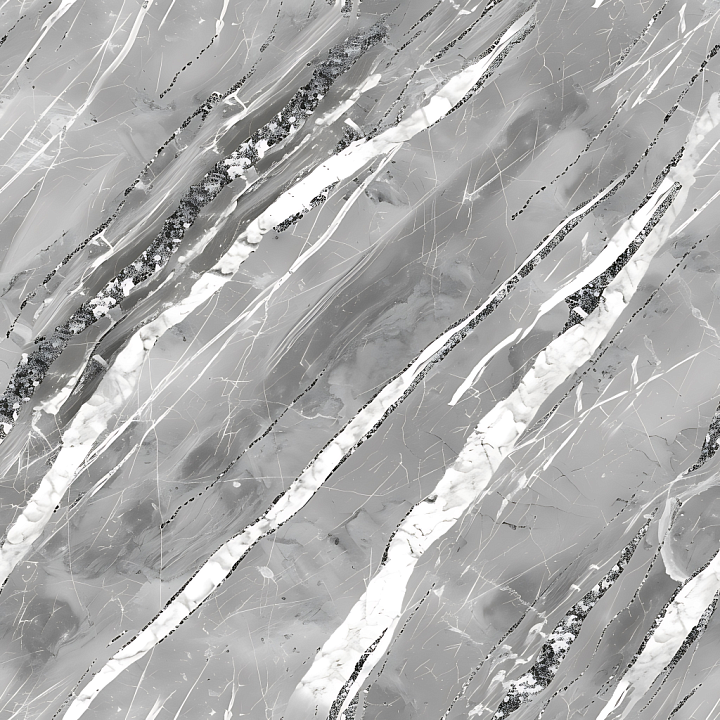 Gray Marble Featuring Polished Surface and Elegant Silver Streaks seamless PBR texture preview