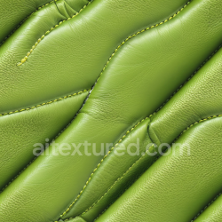 seamless Seamless 3D PBR Texture of Vibrant Green Quilted Leather with Detailed Stitching and Pebbled Grain texture 8k free download PBR