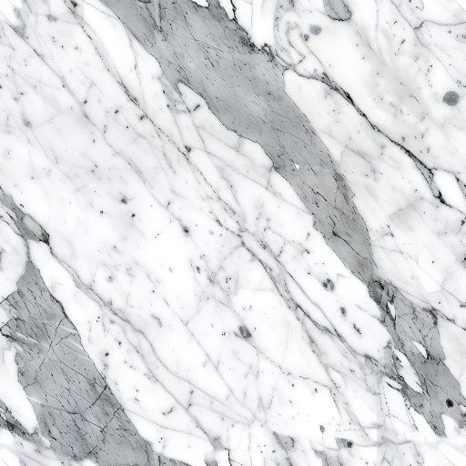 Seamless 3D PBR White Carrara Marble Texture Featuring Subtle Grey Veins