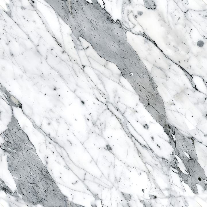White Carrara Marble Featuring Subtle gray Veins seamless PBR texture preview