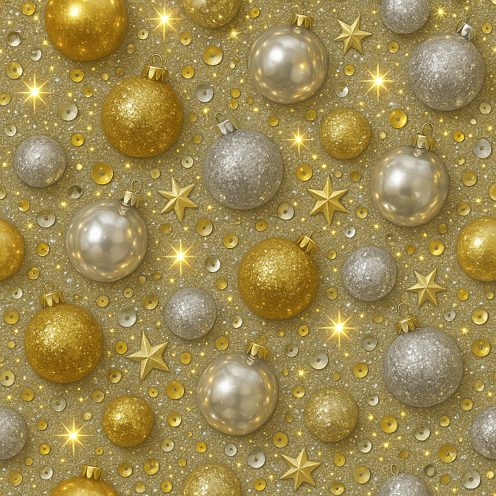 of Festive Baubles Ornament Glass Surface seamless PBR texture preview