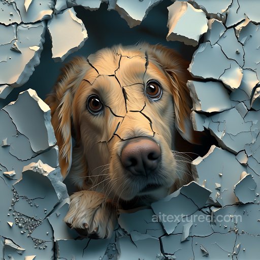 Cracked and Holed Plaster Wall PBR Texture with Rough Blue Paint and Chipped Edges seamless Cracked & Holes PBR texture