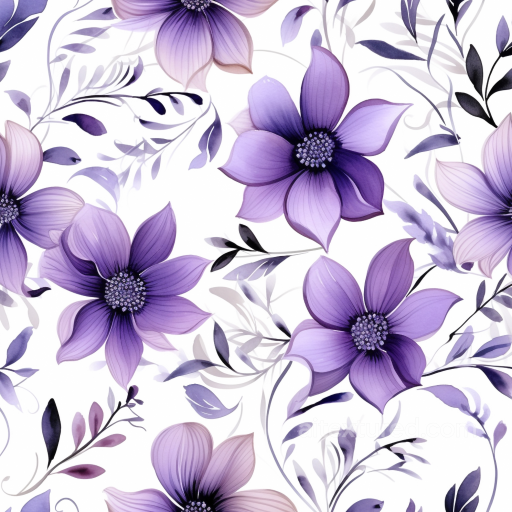 Purple Flower Pattern on Soft Fabric Seamless Texture seamless Purple Flower PBR texture