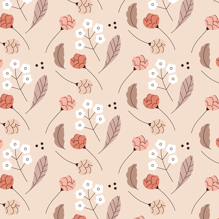 Featuring Soft Boho Floral Fabric Pattern seamless PBR texture preview