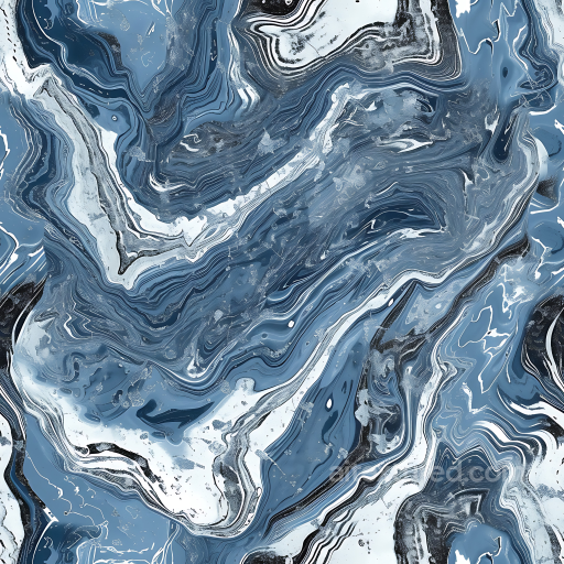 Icy Blue and Silver Marble Seamless Texture with Fluid Veining seamless Marble PBR texture
