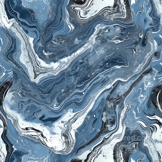 Icy Blue and Silver Marble Seamless Texture with Fluid Veining Marble texture preview