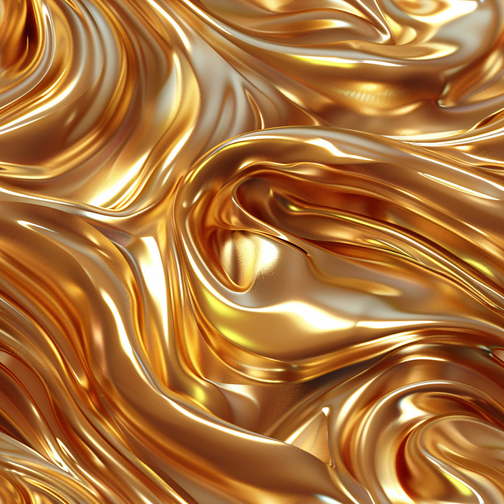 Glossy Gold Flowing Satin Fabric seamless PBR texture preview