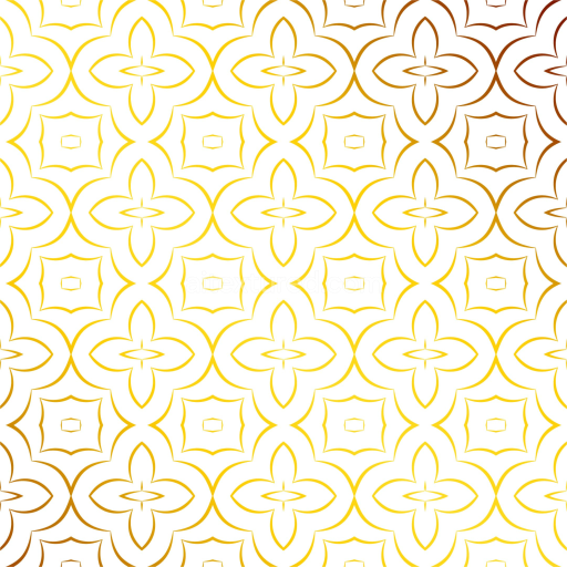 Seamless 3D PBR Texture of White Background with Gold Ornamental Pattern