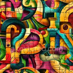seamless Seamless 3D PBR Texture of Colorful Abstract Graffiti Art with Bold Shapes texture 8k free download PBR