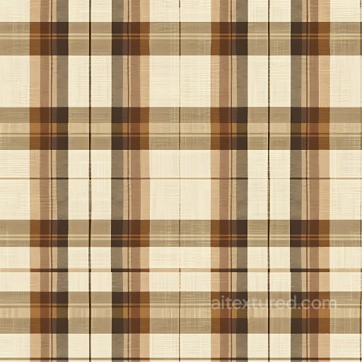Seamless 3D PBR Texture of Soft Brown Plaid Fabric with Subtle Weave Detail texture preview