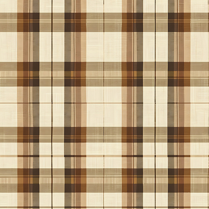Soft Brown Plaid Fabric with Subtle Weave Detail seamless PBR texture preview