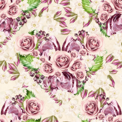 seamless Seamless 3D PBR Texture Featuring Delicate Watercolor Roses and Floral Arrangement texture 8k free download PBR