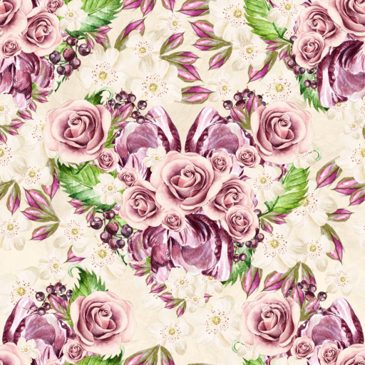 Featuring Delicate Watercolor Roses and Floral Arrangement seamless Flower PBR texture