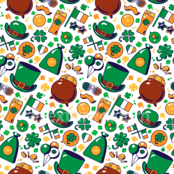 seamless Seamless 3D PBR Texture with St Patrick Symbols and Colorful Icons texture 8k free download PBR