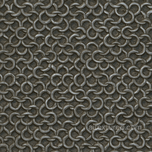 Of Chainmail Shirt With Scratched Metal And Riveted Rings seamless Chainmail PBR texture