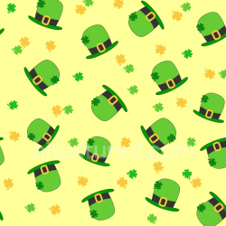 seamless Seamless 3D PBR Texture with Cartoon Green Leprechaun Hats & Clovers texture 8k free download PBR