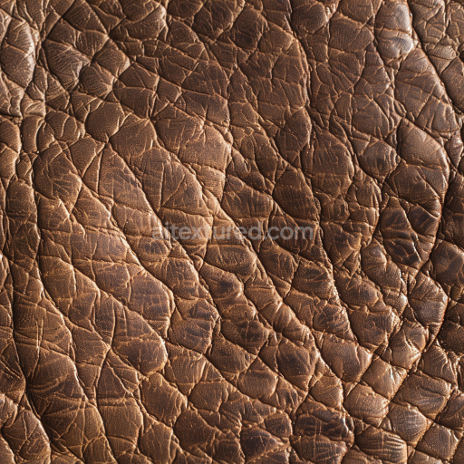 Seamless 3D PBR Texture of Distressed Brown Cracked Leather with Deep Grain