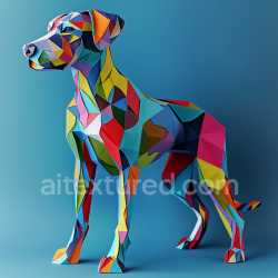 seamless Seamless 3D PBR Texture of Multicolor Geometric Dog Origami Pattern texture 8k free download PBR