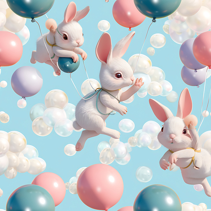 Inflated Balloon Surface in Pastel Colors seamless PBR texture preview