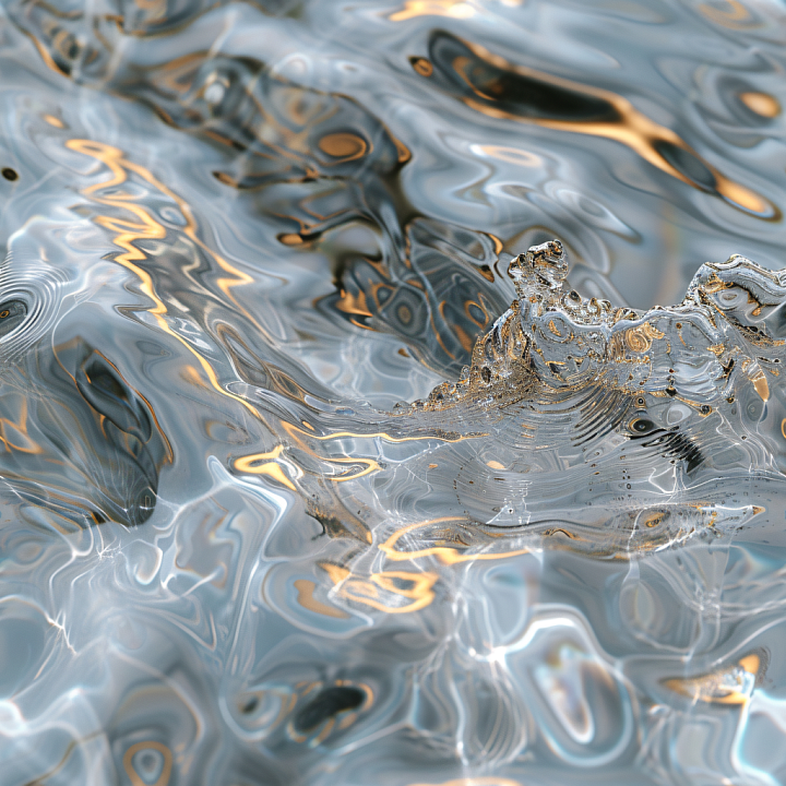 Water Featuring Clear Surface with Dynamic Ripples and Light Reflections seamless PBR texture preview