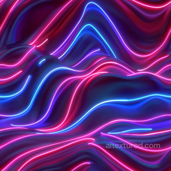Glossy Neon Wave Texture with Blue and Pink Light Streaks Glossy texture preview