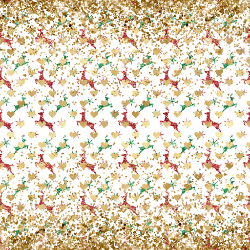 Christmas Glitter Texture with Red & Green Reindeer and Gold Hearts seamless Christmas glitter PBR texture