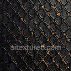 seamless Seamless 3D PBR Texture of Detailed Black Reptile Skin with Scaled Pattern and Sheen texture 8k free download PBR