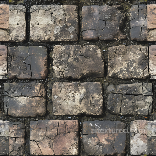 Weathered Stone Brick PBR Texture with Cracks and Patina seamless Stone PBR texture