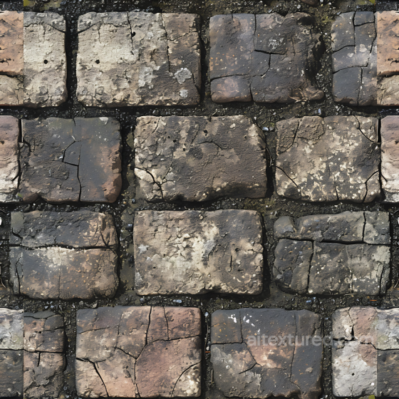 Weathered Stone Brick PBR Texture with Cracks and Patina Stone texture preview