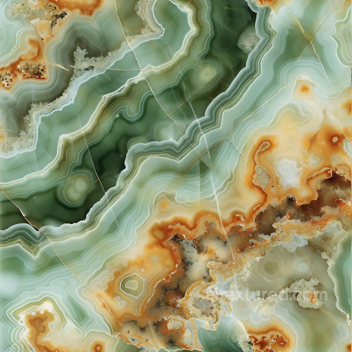 Natural Green Onyx Marble Seamless Texture with Layered Crystal Veins seamless Marble PBR texture