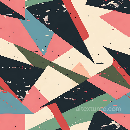 Abstract Geometric Camouflage PBR Texture with Distressed Vintage Colors seamless Color Camouflage PBR texture