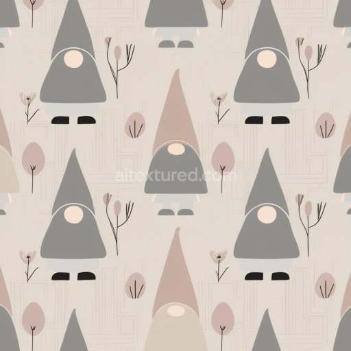 Seamless 3D PBR Easter digital paper texture with pastel gnomes