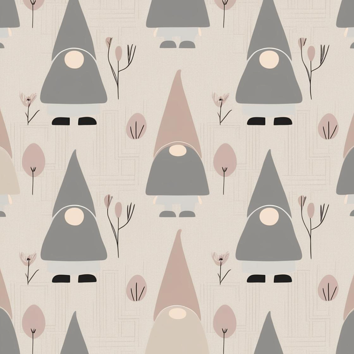 Easter Digital Paper With Pastel Gnomes seamless PBR texture preview