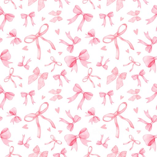 Pattern PBR Texture with Pink Ribbon Bow Motifs and Hearts seamless Pattern Bundle PBR texture