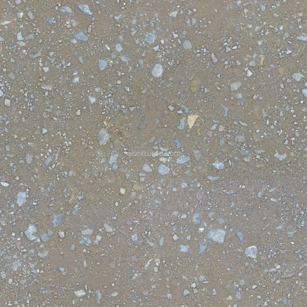 Seamless PBR ground texture with gravel and rocks