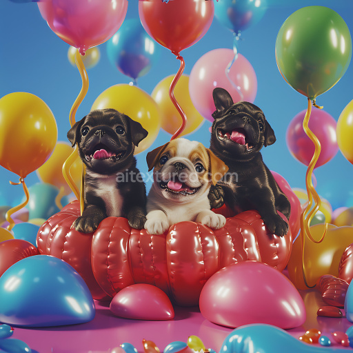 Preview — Seamless 3D Inflated Vinyl Panels PBR Texture in Glossy Red